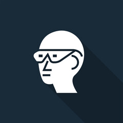Wear Eye Protection Sign Isolate On White Background,Vector Illustration EPS.10