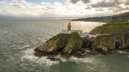 Fototapeta na wymiar Aerial view of Baily Lighthouse, Howth North Dublin