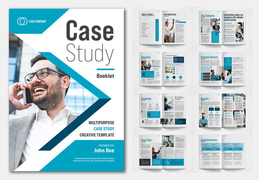 Case Study Layout with Blue Accents