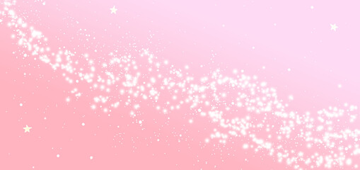 Sparkling Milky Way on pink background