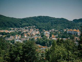 Fototapeta na wymiar View of Old Town of Karlovy Vary, Czech Republic