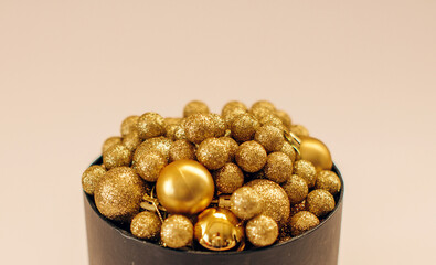 Christmas golden balls. 