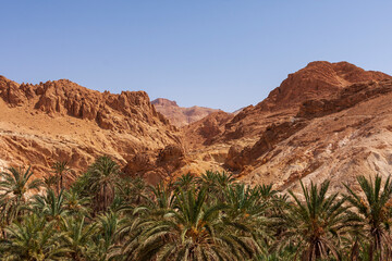 Fototapeta na wymiar View of Atlas Mountains in Tunisia.