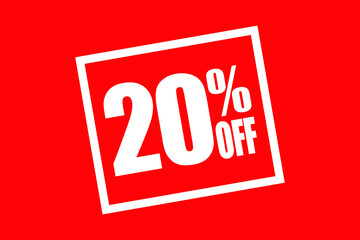20% off badge on red background