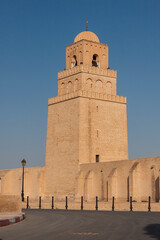 Fototapeta premium Mosque in Tunisia and the background is a blue sky