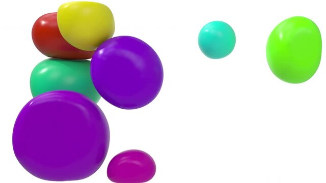 Vibrant colored bouncing 3d sphere background of beautiful colors.