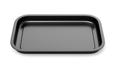 Steel baking or food tray isolated on white