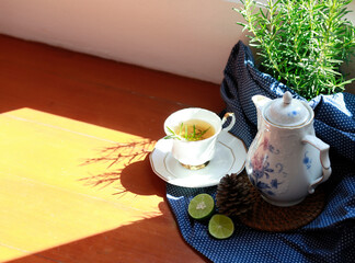 Afternoon tea break Use rosemary herbs to help add scents and lemons to add flavor.