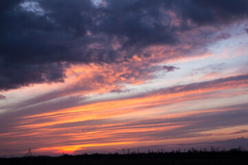 Beautiful red sunset in good weather