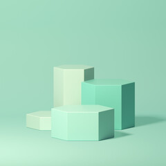 Mock up geometric shape podium for product design, 3d rendering, 3d illustration