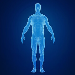 3d rendering of an muscular human body