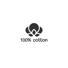 Cotton seed icon. 100 cotton label. Natural fiber sign.