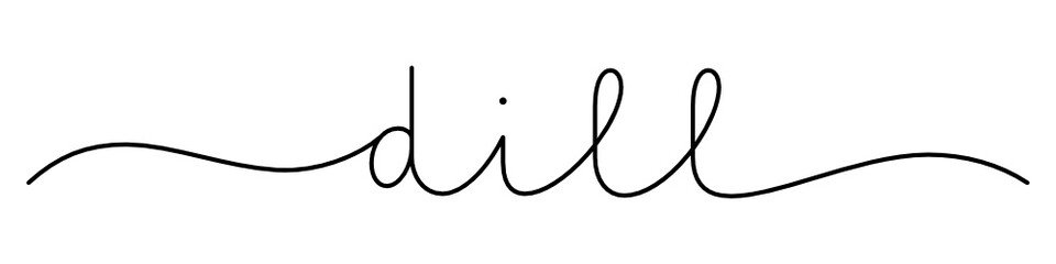 DILL black vector monoline calligraphy banner with swashes