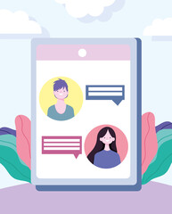 distancing social, smartphone chatting people online meeting, prevention coronavirus covid 19