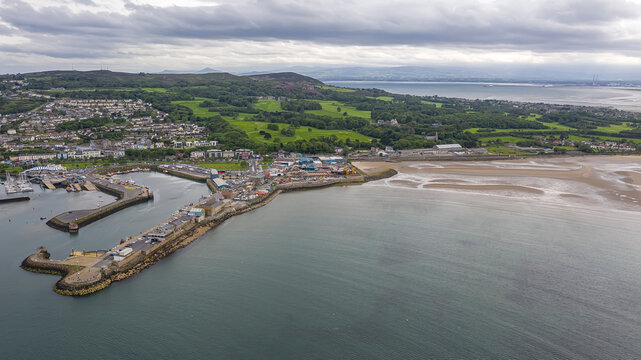 Aerial view of Howth Harbour and village, Ireland