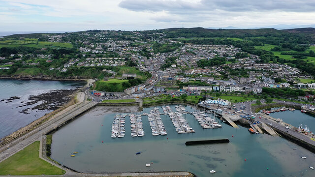 Aerial view of Howth Harbour and village, Ireland