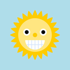 big smiling sun cartoon