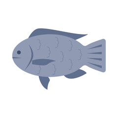 Nil tilapia fish flat design