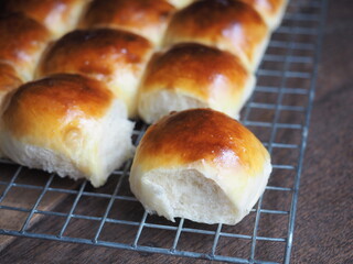 Golden brown dinner bread rolls