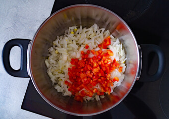red pepper and onion stew