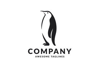Obraz premium penguin bird vector logo, arctic animal symbol 