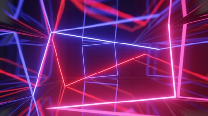 Mock up background/backdrop in minimal modern illustration design of neon light for product placement.Minimal product background backdrop design in 3D illustration or 3D rendering