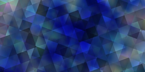 Obraz premium Light BLUE vector background with triangles, cubes.