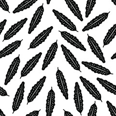 Obraz premium Tree leaves seamless pattern. Vector illustration.