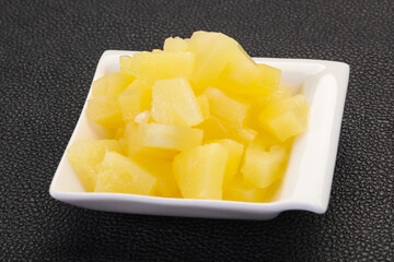 Marinated pineapple pieces