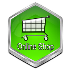 online Shop Button - 3D illustration