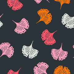 Tree leaves seamless pattern. Vector illustration.