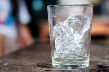 glass of water with ice