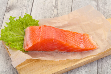 Piece of raw salmon