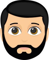 Vector illustration of the face of an adult with a beard
