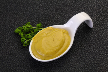 Mustard sauce in the bowl