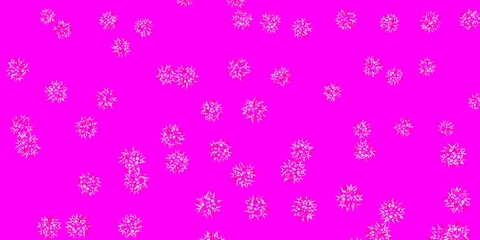 Light Pink vector doodle pattern with flowers.