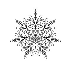 Mandala schwarz, Floral, Blume, Dekor