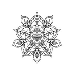 Mandala schwarz, Floral, Blume, Dekor