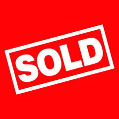 sold text badge on red background