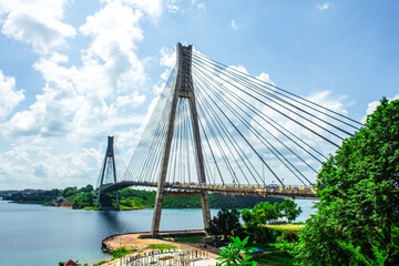 Barelang Bridge, Batam Indonesia - Nov 30, 2018, Beautiful landmark and tourist attraction palce in Batam, Barelang Bridge, Indonesia