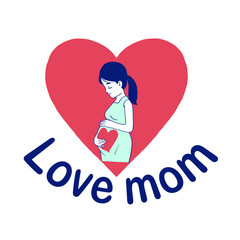 Love mom icon Happy Mother's Day vector icon illustration design