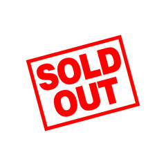 sold out text  banner ad on white background