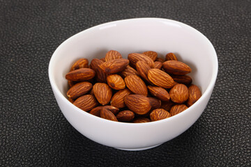 Almonds nuts heap