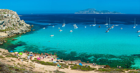 View of the beautiful crystal clear sea of ​​the island of Favignana in Sicily.