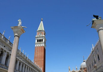 Fototapeta na wymiar Bell tower of Saint Mark in Venice
