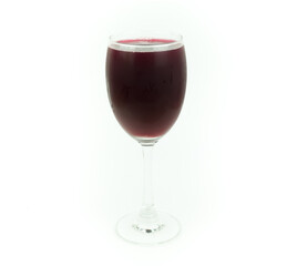 Isolated of red wine glass on white background