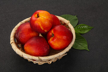 Sweet tasty ripe few nectarines