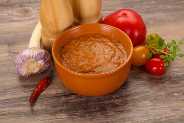 Famous Spanish gazpacho tomato soup