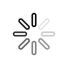 Download black flat icon. Loading sign. Vector illustration for web page, app, promo. UI UX GUI design element. Editable stroke