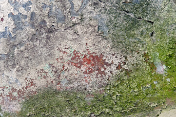 background, old concrete wall with peeling paint